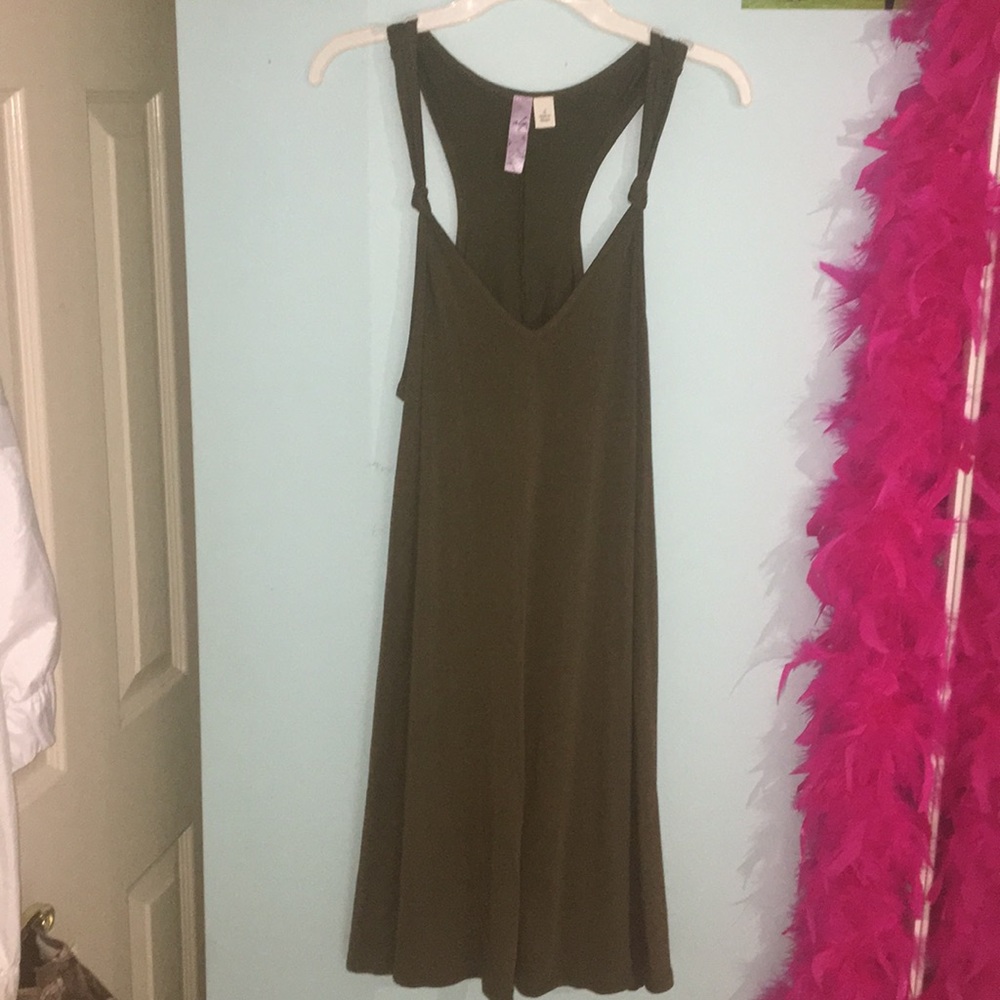 army green flowy midi dress